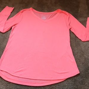 Bright coral long sleeve top